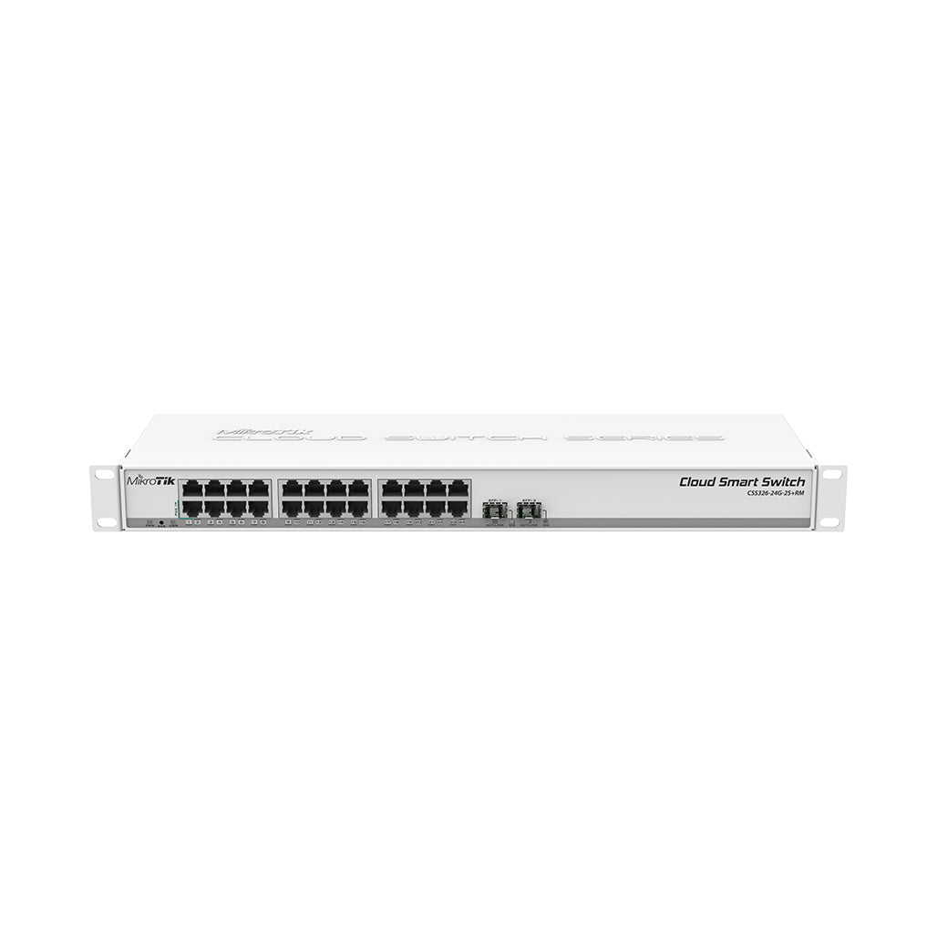 A Photo Of Mikrotik 24-Port Gigabit Ethernet Switch with 2 SFP+ Ports | CSS326-24G-2S+RM, 1U Rackmount