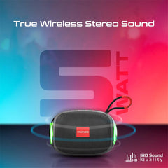 A Photo Of Promate Capsule-3 LumiFlux Wireless Speaker - Black | 5W Bluetooth Speaker with RGB Lights