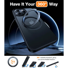 A Photo Of Torras Black Ostand R - iPhone 15 Pro Max MagSafe Case with 360° Rotating Stand and Military Grade Protection