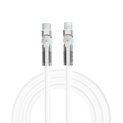 A Photo Of Porodo Double Head Rotate Cable PD, Type- C to Apple 30W 1M - White