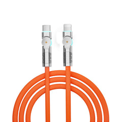 A Photo Of Porodo Double Head Rotate Cable PD, Type- C to Apple 30W 1M - Orange