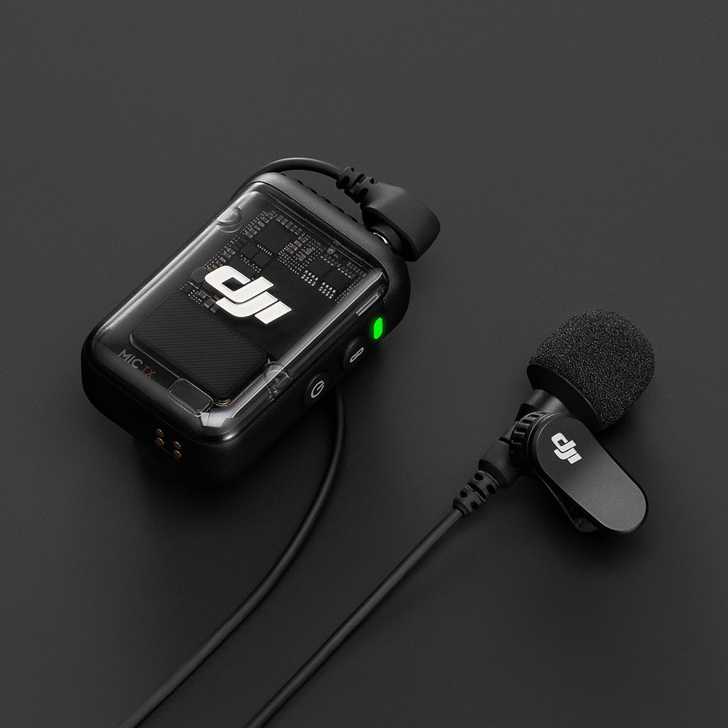 A Photo Of DJI Lavalier Mic - High-quality recording, compact and easily concealable, adjustable angle.