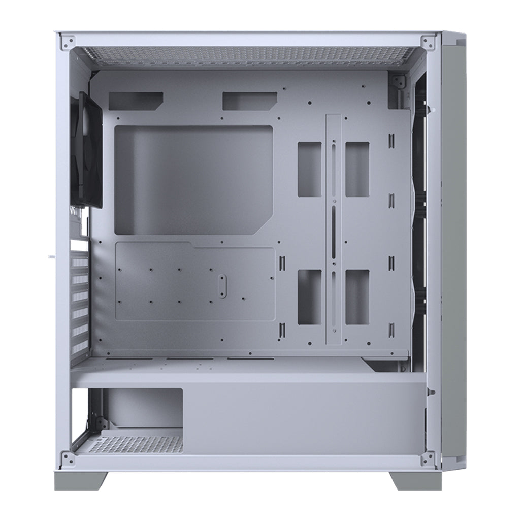 A Photo Of Cougar DarkBlader X5 Gaming Case – Mid Tower in White with Tempered Glass, Vertical GPU Support, and Advanced Cooling
