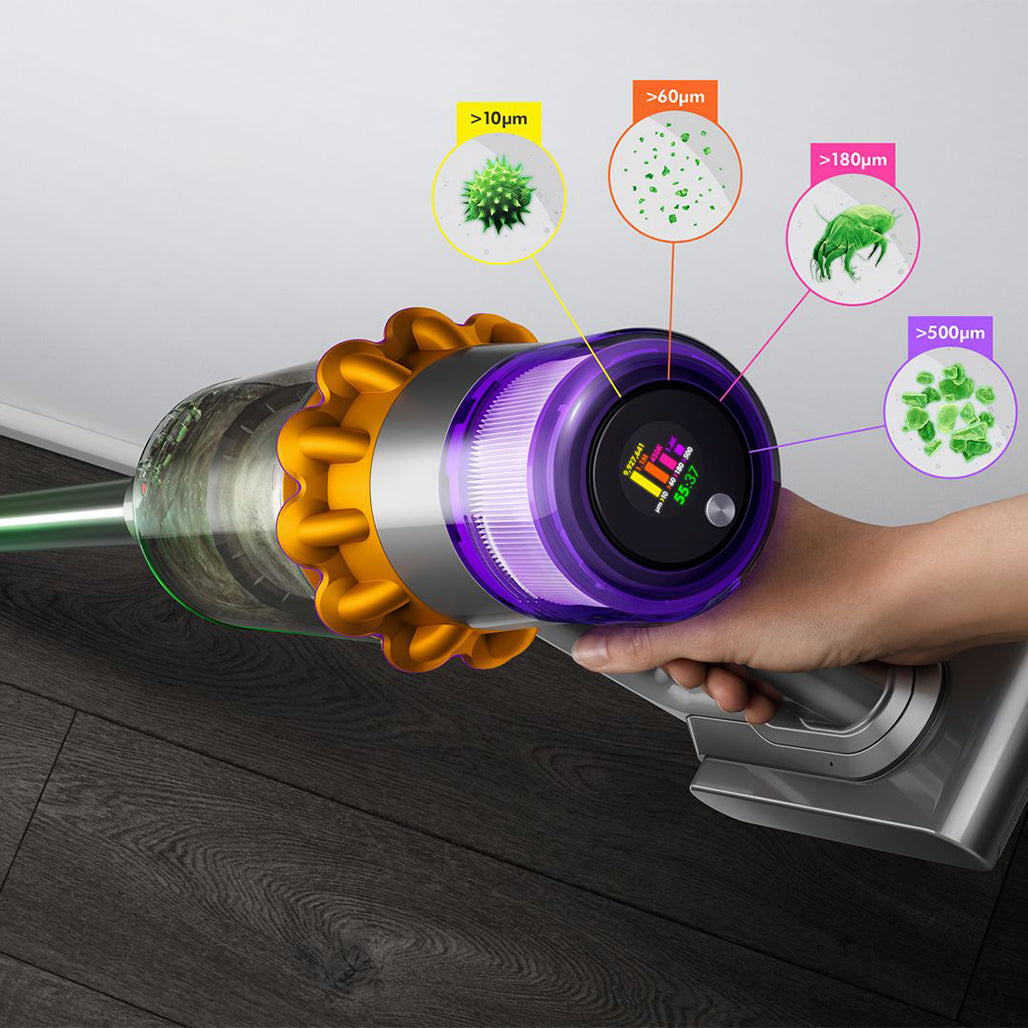 A Photo Of Dyson V15 Detect™ Absolute - The most powerful, intelligent cordless vacuum