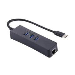 A Photo Of 3-Port High-Speed Ethernet Adapter Type-C Multi-Function LAN Hub
