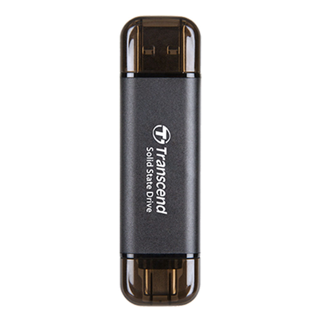A Photo Of Transcend ESD310C Portable SSD, with USB-A and USB-C Connectors