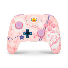 A Photo Of PowerA Princess Peach Plaid Enhanced Wireless Controller for Nintendo Switch – Bluetooth, Rechargeable, Mappable Buttons
