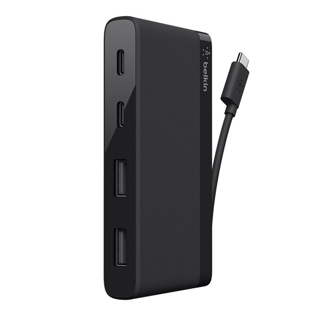 A Photo Of Belkin USB-C 4-Port Mini Hub – Compact USB-C and USB-A Expansion Adapter for Laptops
