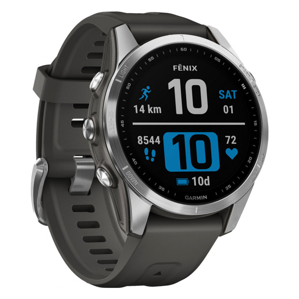 A Photo Of Garmin FĒNIX 7S - Silver With Graphite Band