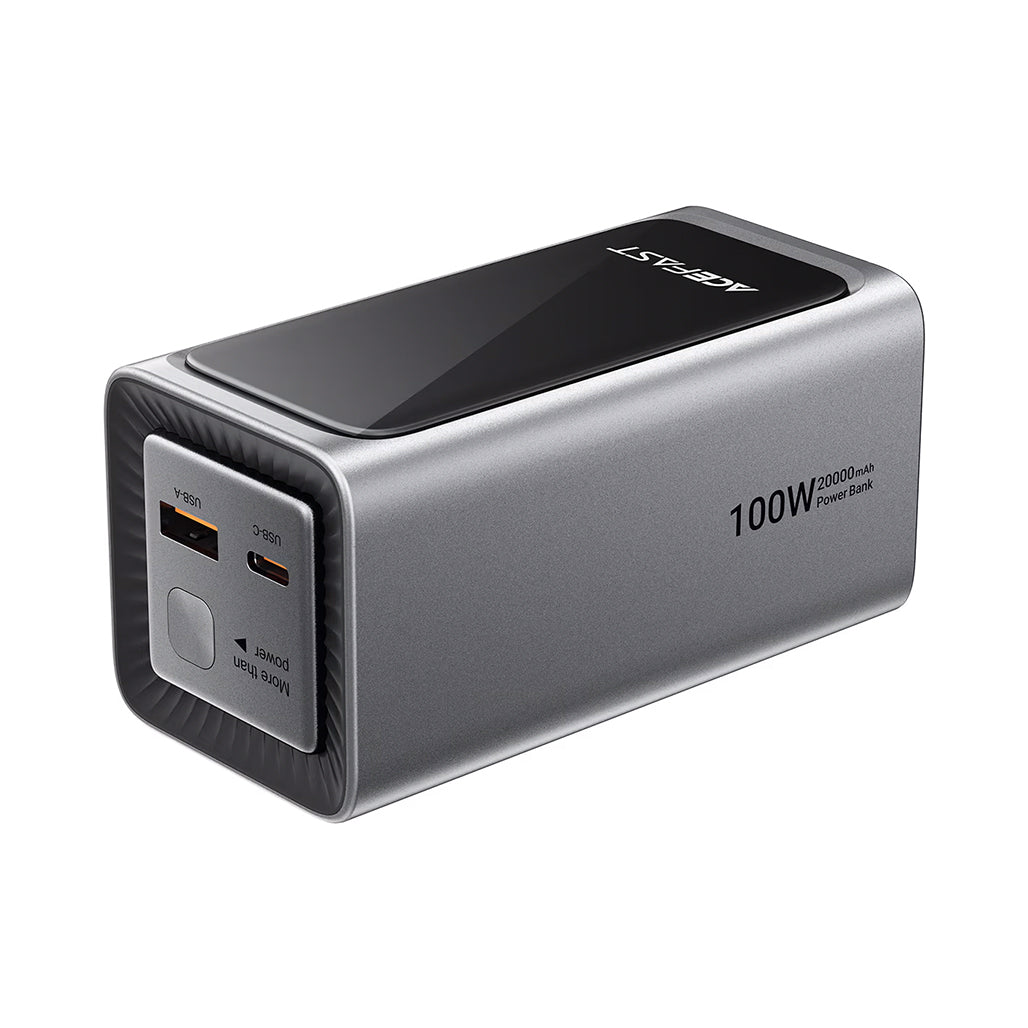 A Photo Of AceFast M33 20000mAh Power Bank PD100W Fast Charging with Built-In USB-C Cable