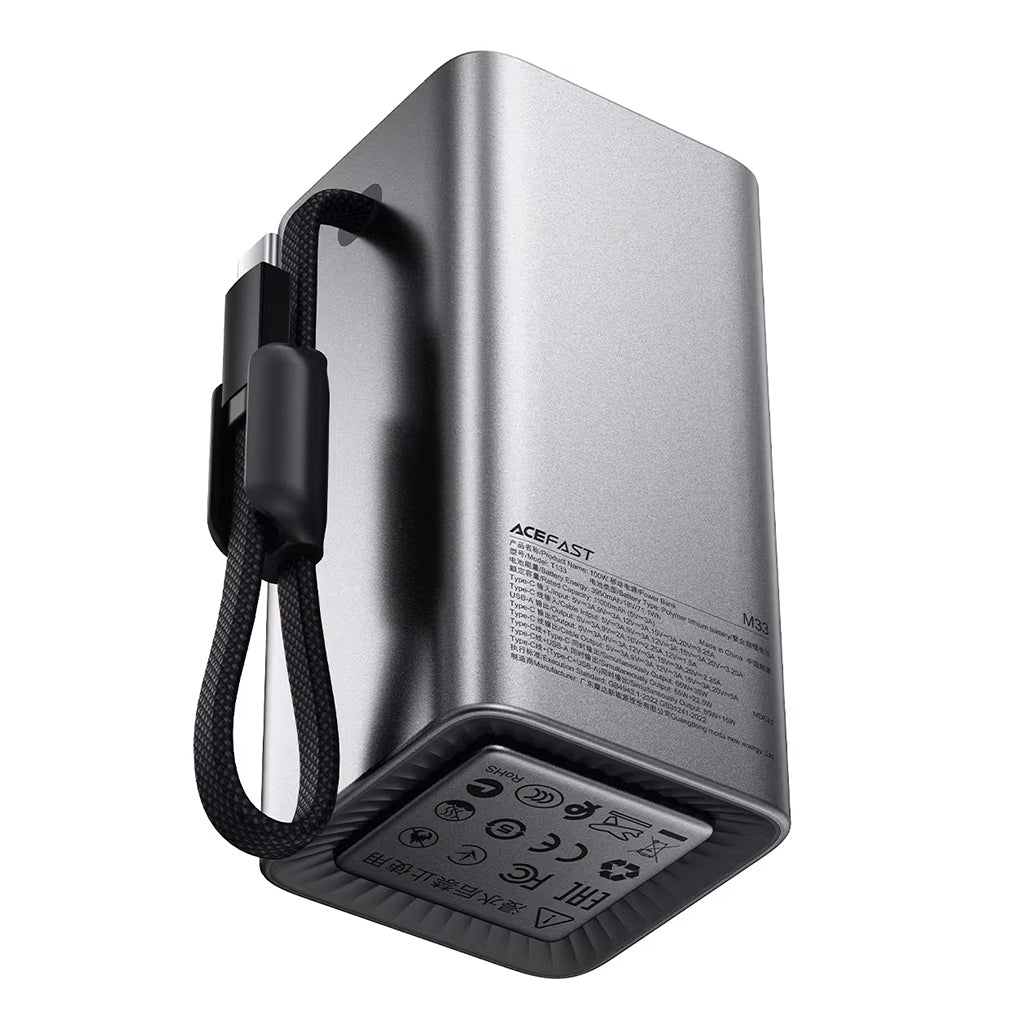 A Photo Of AceFast M33 20000mAh Power Bank PD100W Fast Charging with Built-In USB-C Cable