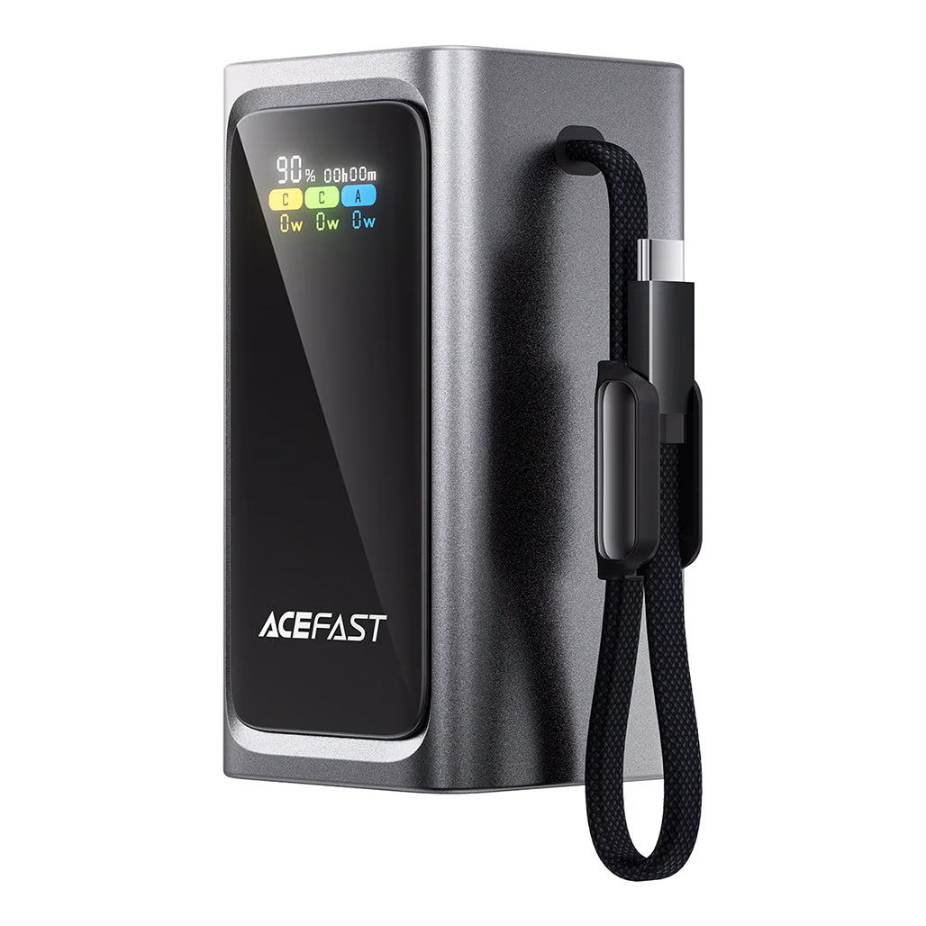A Photo Of AceFast M33 20000mAh Power Bank PD100W Fast Charging with Built-In USB-C Cable