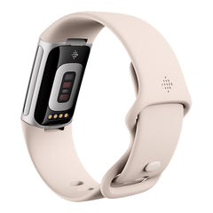 A Photo Of Fitbit Charge 6 - Premium Fitness Tracker - Porcelain/Silver Aluminum