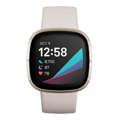 A Photo Of Fitbit Sense - Fitness Smartwatch with ECG App - Lunar White
