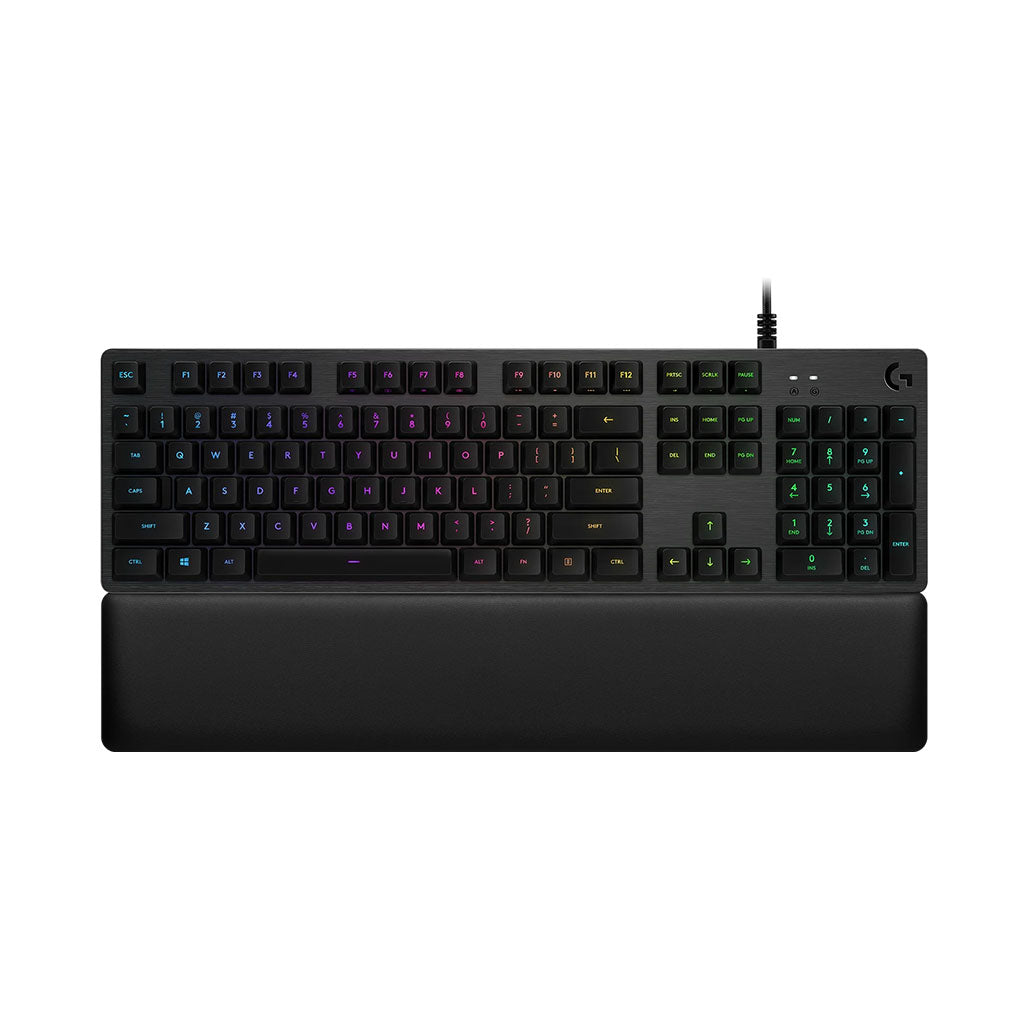 A Photo Of Logitech 920-008934 G513 - Carbon - Lightsync RGB Full-Size Wired Mechanical Gaming Keyboard with Detachable Palmrest