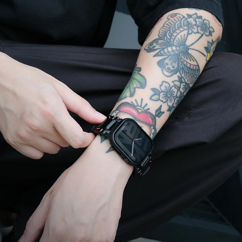 A Photo Of Skinarma GADO Slim Protective Case for Apple Watch Series 10 - 42mm with Tempered Glass Shield