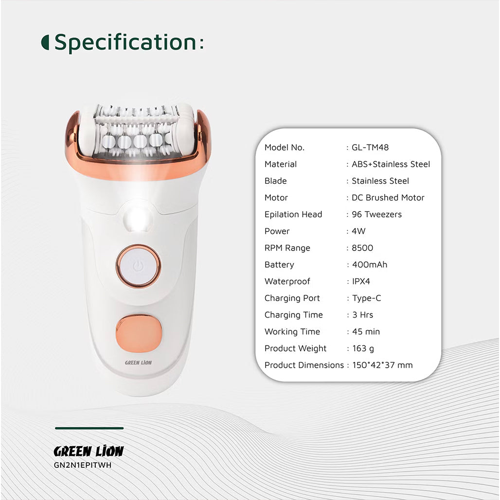 A Photo Of Green Lion 2 in 1 Epilator - Shave, Trim, Epilate