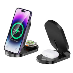 A Photo Of Green Lion GN3IN1FLDWCBK 3 In 1 Foldable Bracket Wireless Charger
