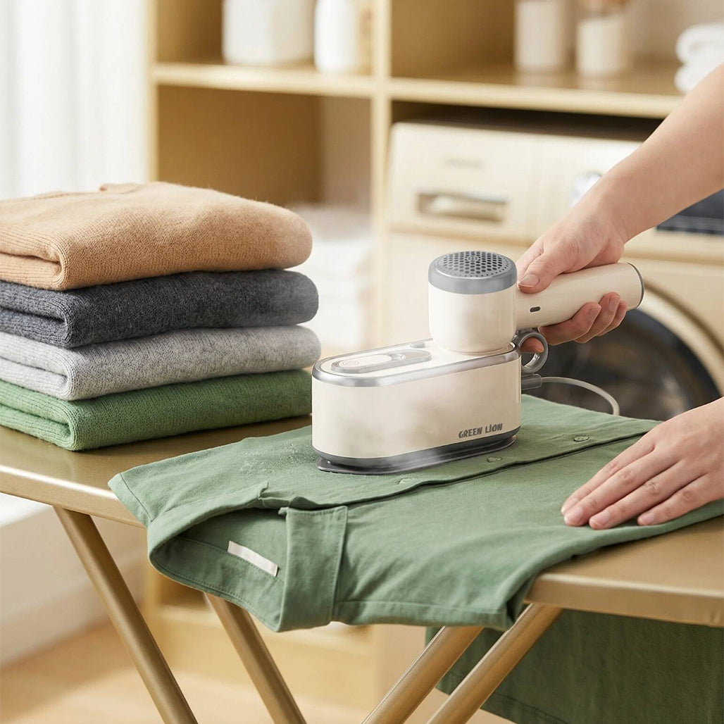 A Photo Of Green Lion 3-in-1 Steam Iron, Garment Steamer & Lint Remover