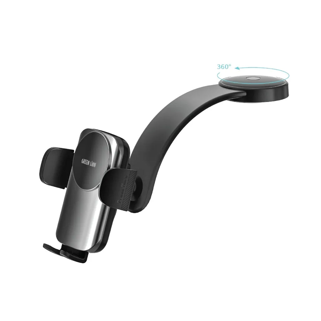 A Photo Of Green Lion Flex Charge Pro Phone Holder – Black, MagSafe Compatible, 15W Wireless Charging, 360° Rotation