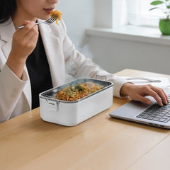 A Photo Of Green Lion GLB-20 LUNCH BOX Portable Food Warmer 1L - GNGB20LBXWH