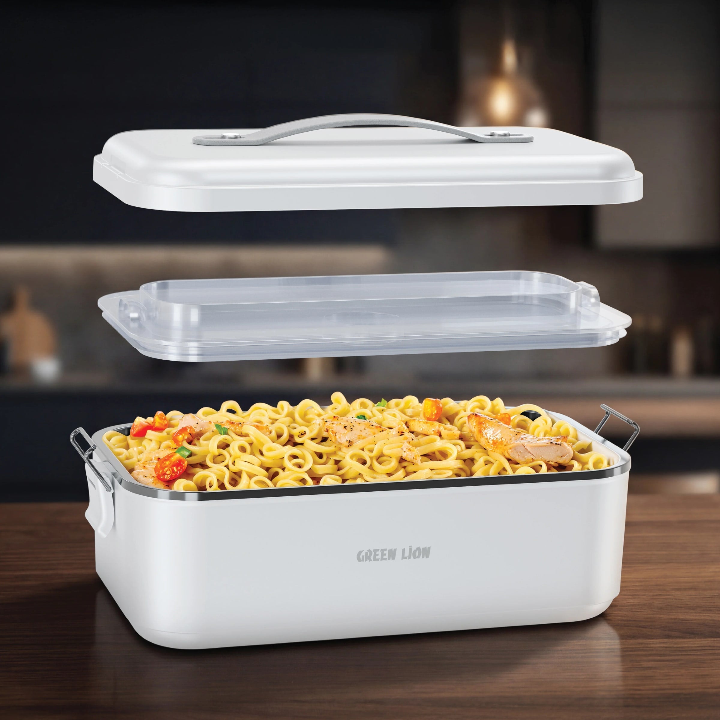A Photo Of Green Lion GLB-20 LUNCH BOX Portable Food Warmer 1L - GNGB20LBXWH