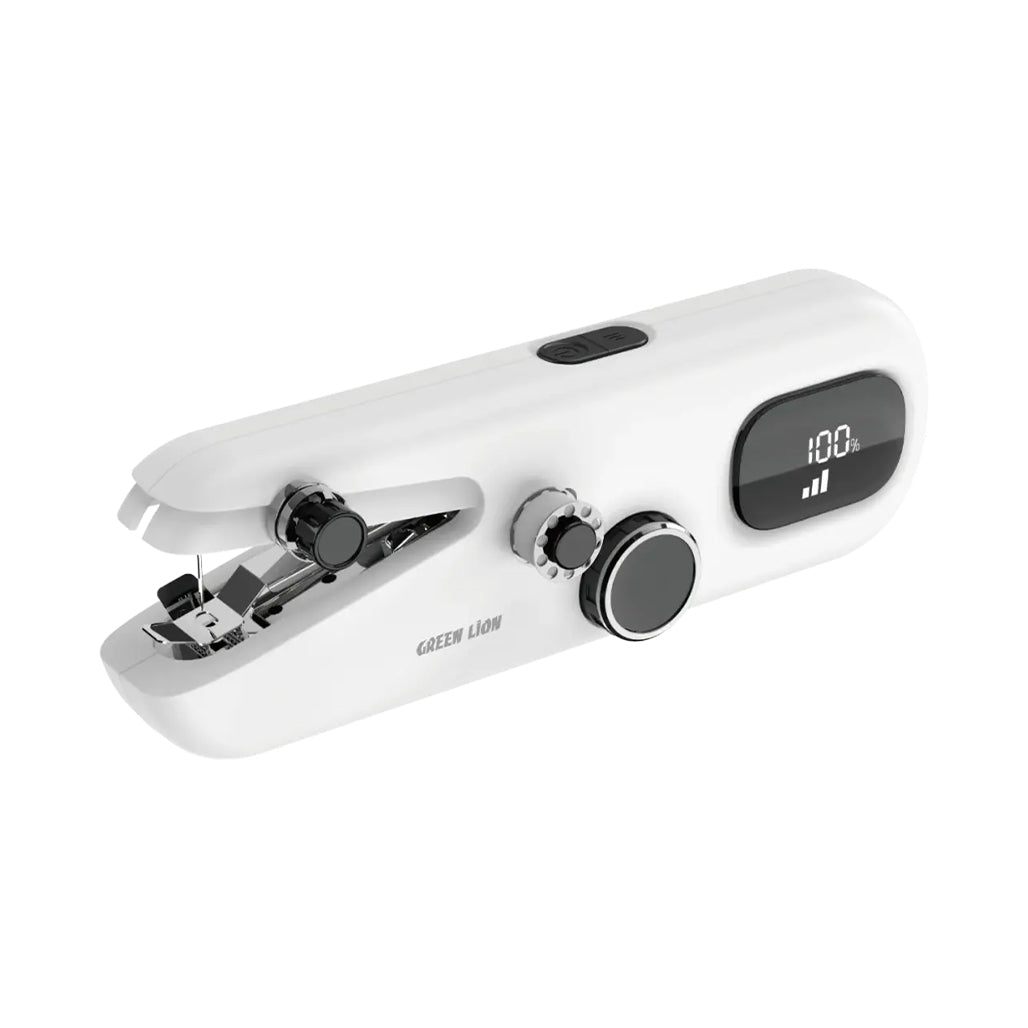 A Photo Of Green Lion Handheld Sewing Machine Portable 2000mAh