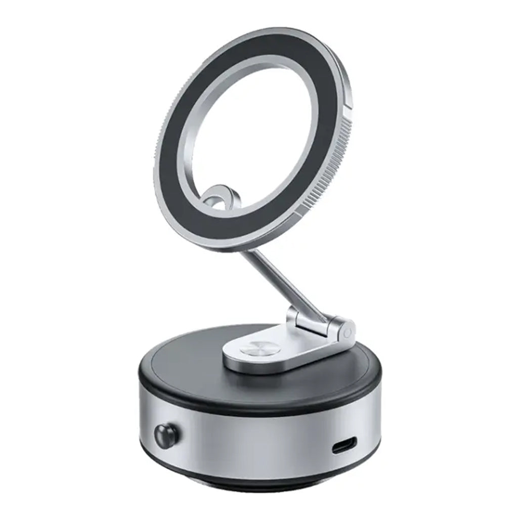 A Photo Of Green Lion Magsafe Suction Holder - Silver | Powerful Magnetic Grip & Automatic Vacuum Suction