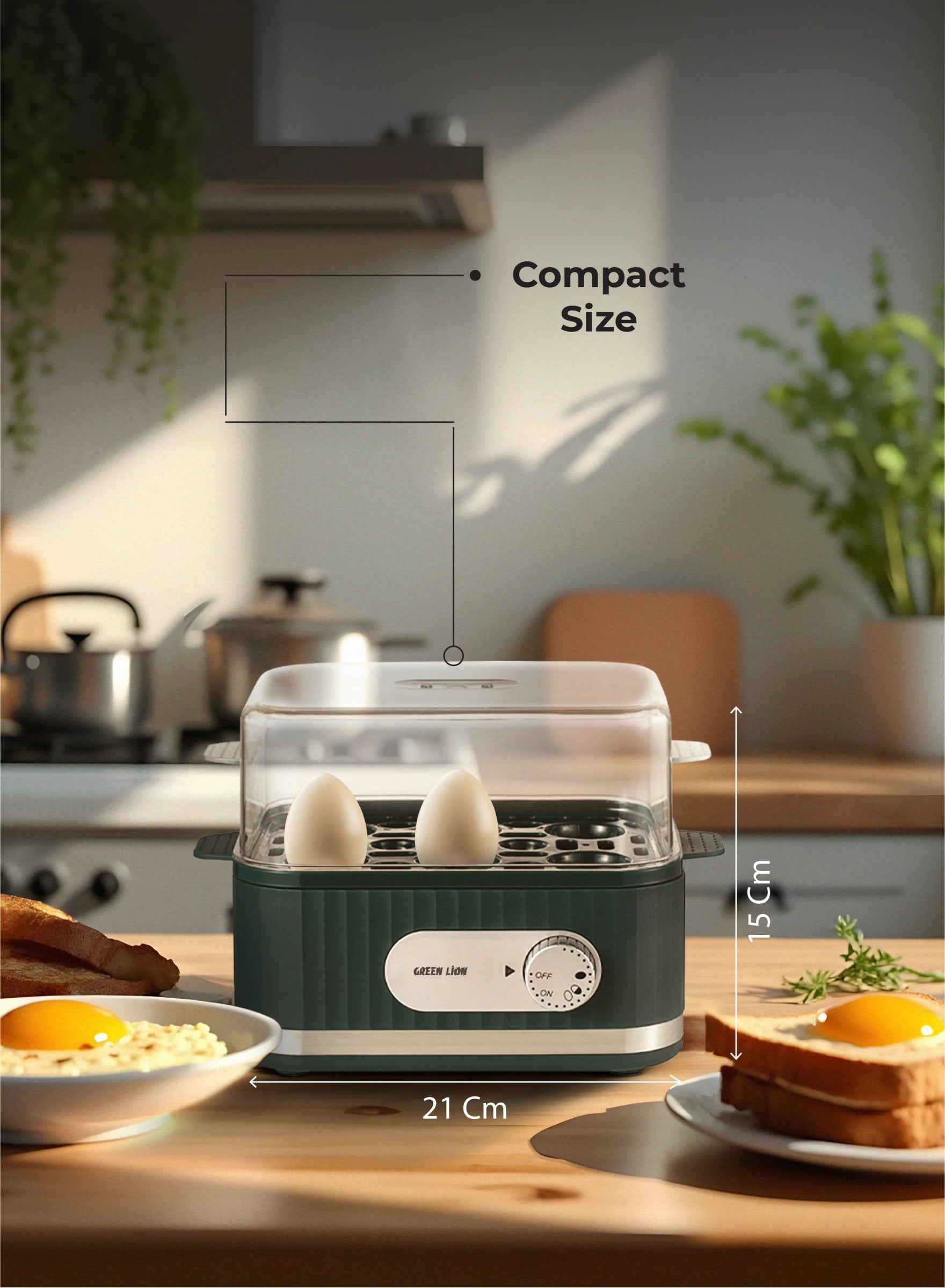 A Photo Of Green Lion Smart Egg Cooker - GNSMEGGCKRGN