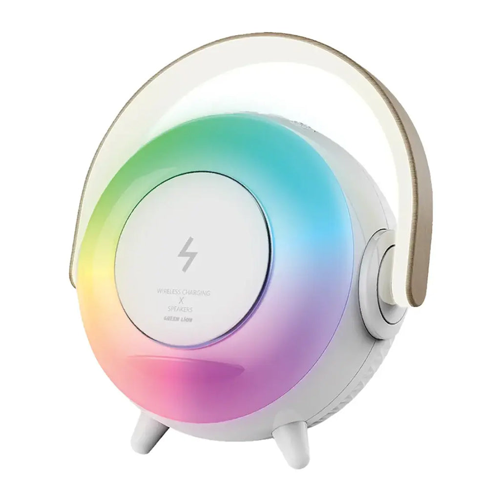 A Photo Of Green Lion Uranus Bluetooth Speaker with Table Lamp - White