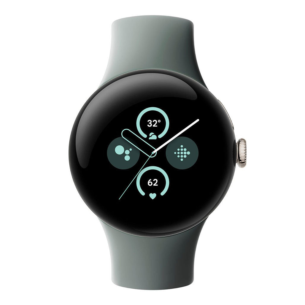 A Photo Of Google Pixel Watch 2 - Champagne Gold Aluminum Case / Hazel Active Band