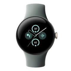 A Photo Of Google Pixel Watch 2 - Champagne Gold Aluminum Case / Hazel Active Band