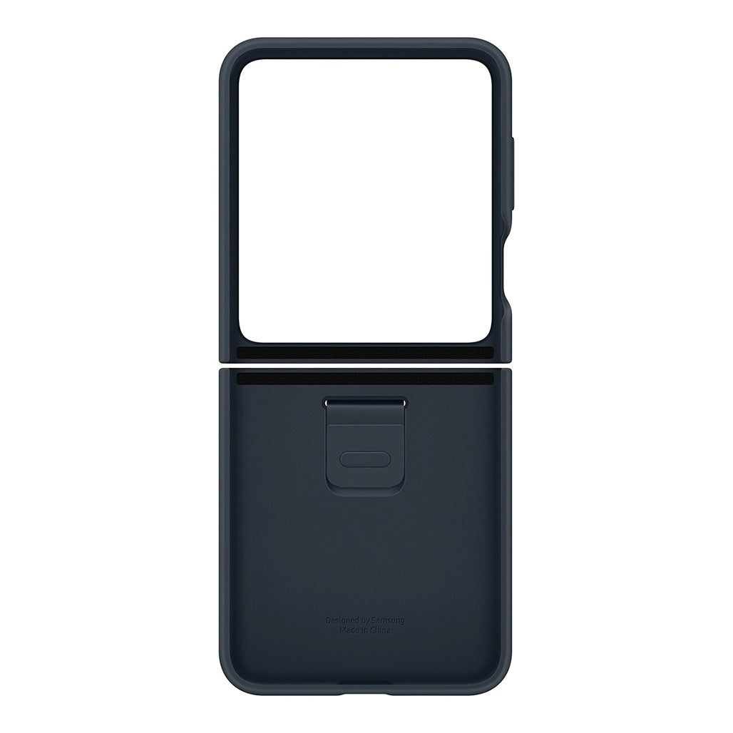 A Photo Of Samsung Galaxy Z Flip5 Silicone Case with Ring, Indigo Blue EF-PF731TNEGUS | Eco-Friendly, Stylish Protection