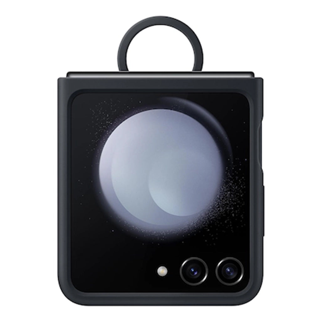A Photo Of Samsung Galaxy Z Flip5 Silicone Case with Ring, Indigo Blue EF-PF731TNEGUS | Eco-Friendly, Stylish Protection