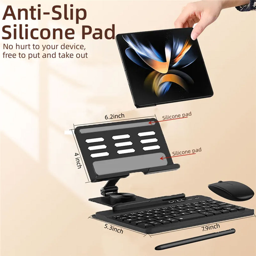 A Photo Of Wireless Keyboard and Mouse Set with Pencil & Folding Bracket for Samsung Fold