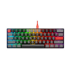 A Photo Of GamerTek GK60 Mini Gaming Keyboard - Late Night | Compact Mechanical RGB Keyboard with Outemu Red Switches