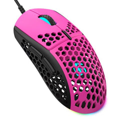 A Photo Of GamerTek GM16 Ultralight RGB Gaming Mouse - Raspberry - 16,000 DPI Precision Sensor, Kailh GM 8.0 Switches, Lightweight Design