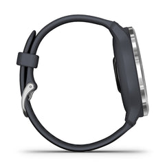 A Photo Of Garmin Venu 2 - Silver Stainless Steel Bezel with Granite Blue Case and Silicone Band | 010-02430-00