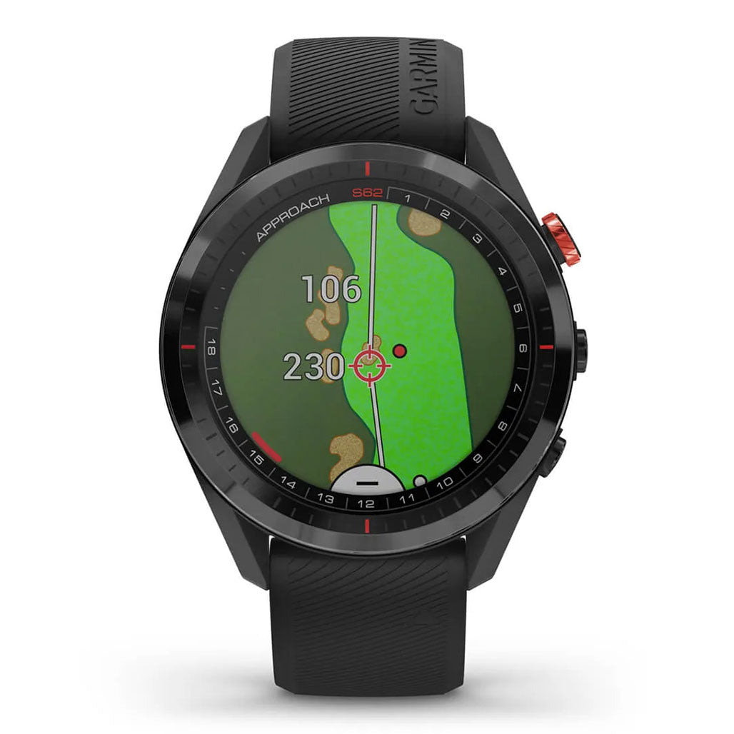 A Photo Of Garmin Approach S62 Bundle - 010-02200-02 - Black Ceramic Bezel with Black Silicone Band