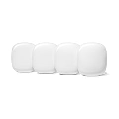 A Photo Of Google Nest WiFi Pro - 4-Pack Mesh Wi-Fi 6E Router System - Ultra-Fast Speeds, Whole Home Coverage, Tri-Band Network, Reliable Connectivity - Snow