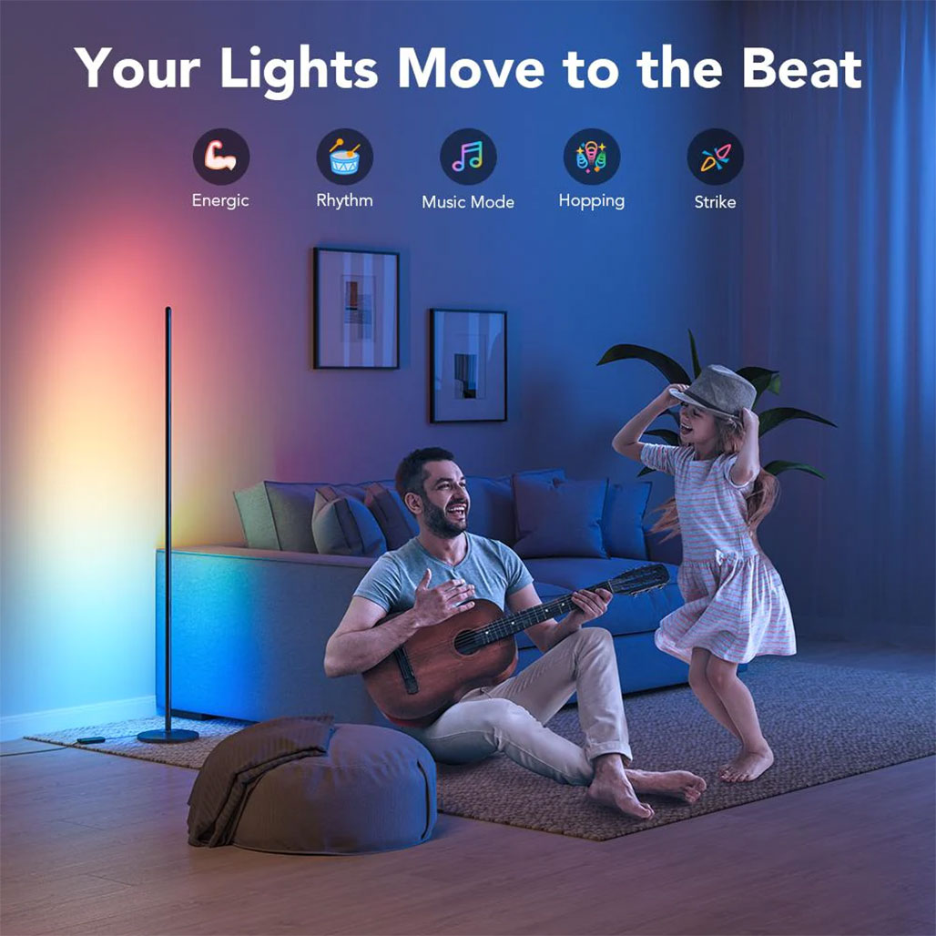 A Photo Of Govee RGBICW Smart Corner Floor Lamp | H6076112