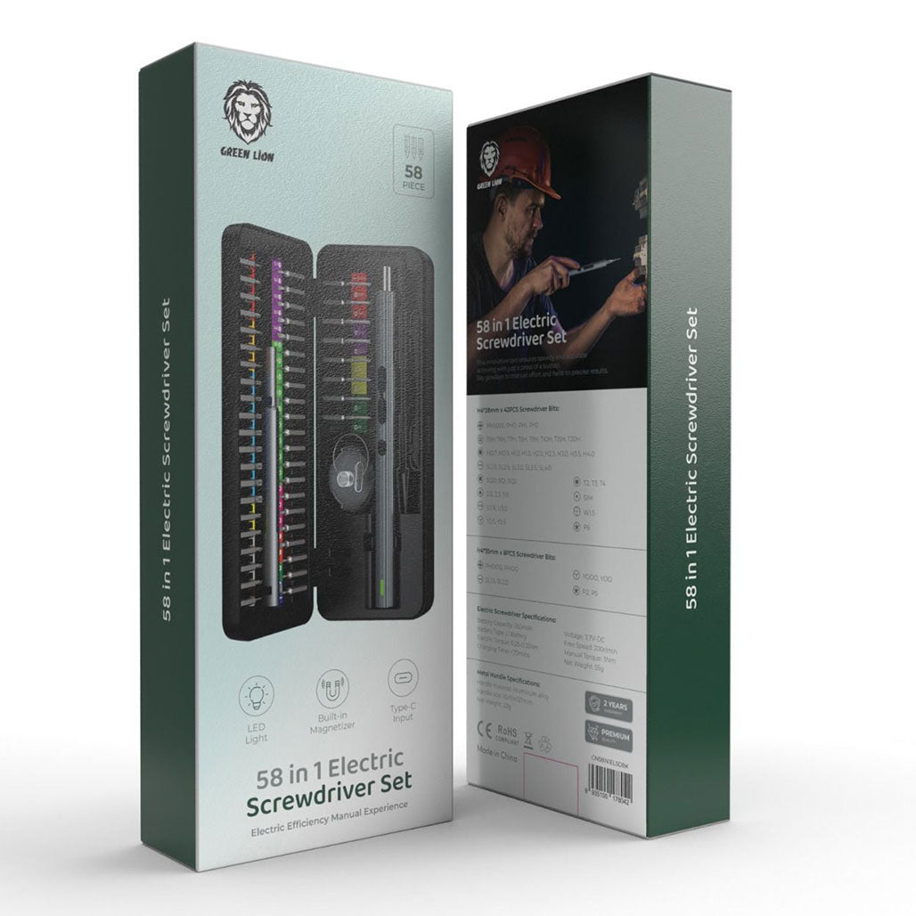 A Photo Of Green Lion 58 in 1 Electric Screwdriver Set
