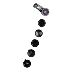A Photo Of Green Lion 6 in 1 Professional Lens Kit, 25x Macro, 250 Degrees Fisheye - Black | GN6N1PROLKTBK