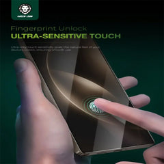 A Photo Of Green Lion 9H Clear Shield Glass Screen Protector for Samsung S25 Ultra – Ultra-Resistant, Anti-Fingerprint, HD Clarity