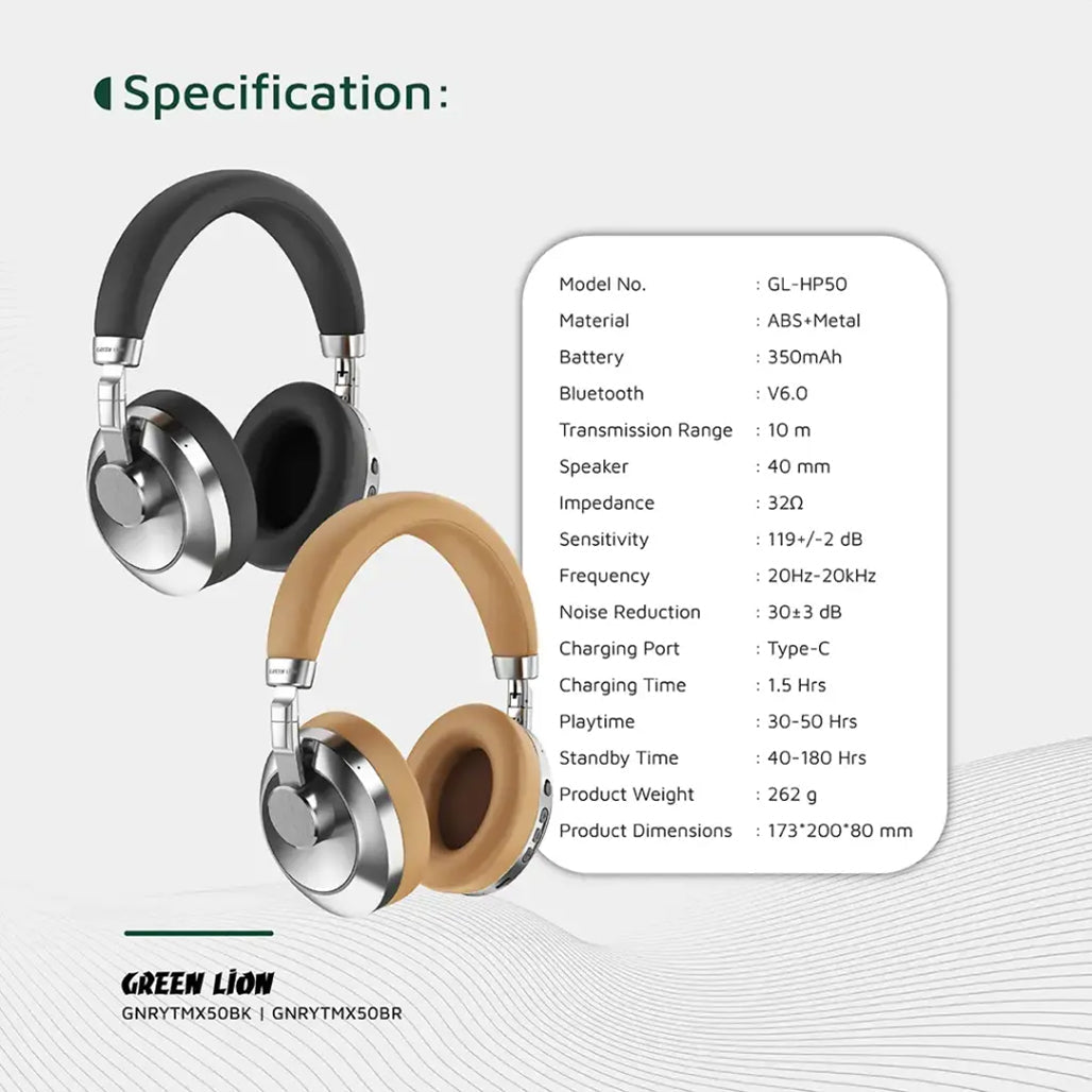A Photo Of Green Lion Rhythm X50 ANC Wireless Headphone