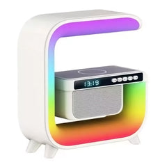 A Photo Of LED Wireless Charging Speaker with RGB Mood Light & Clock – HM-G3 Big Square G | Bluetooth 5.2 | 15W Fast Charging