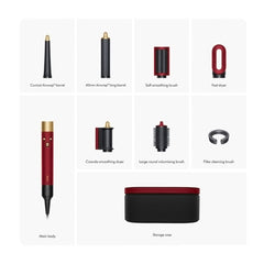 A Photo Of Dyson Airwrap i.d.™ Multi-Styler and Dryer in Red Velvet/Gold (HS08) - Bluetooth® Enabled Hair Styling Tool