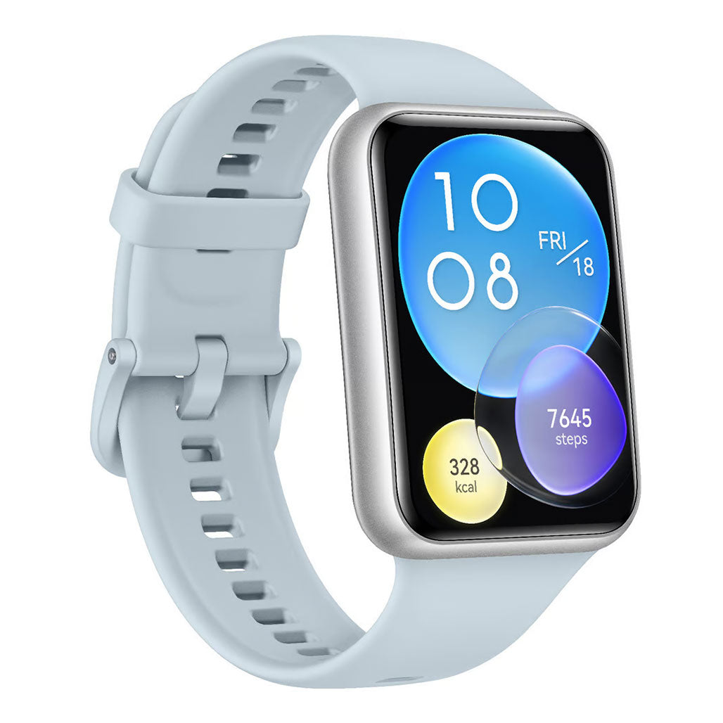 A Photo Of Huawei Watch Fit 2 Active Edition - Sky Blue | 1.74-Inch AMOLED Display, Bluetooth Calling, and Long Battery Life