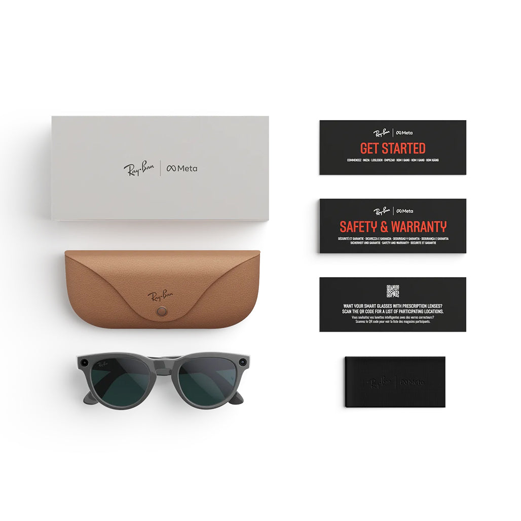 A Photo Of Ray-Ban Meta Headliner (Gen 2) Smart Glasses - Shiny Asteroid Grey / Clear to Emerald Transitions