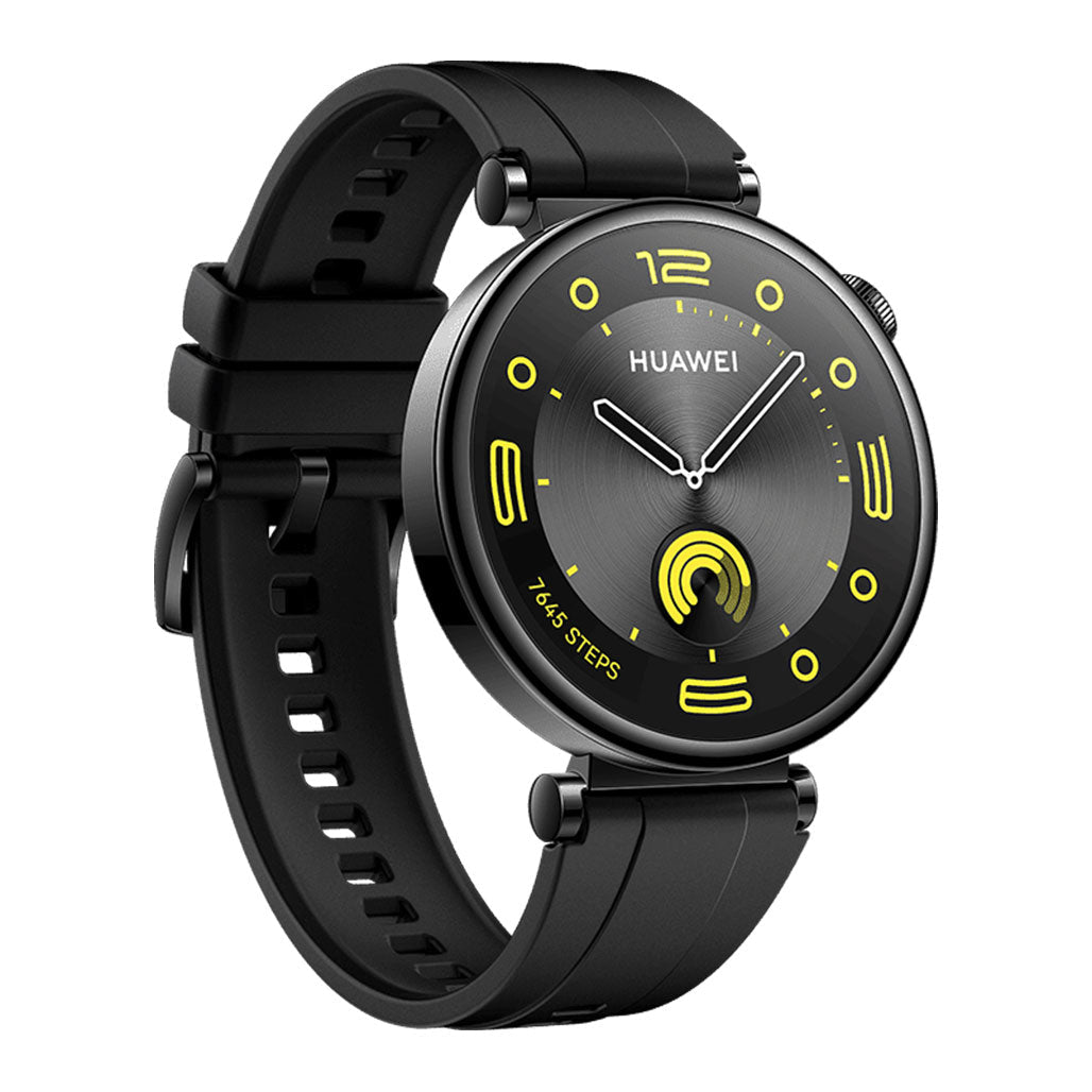 A Photo Of Huawei Watch GT 4 41mm Black Fluoroelastomer Strap - Advanced AMOLED Smartwatch with Fitness Tracking